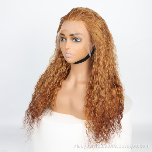 13*4 Lace Frontal Water Wave Wig 100% Virgin Human Hair Wig Wholesale Customized Wig Ombre Color T30/4 as Customer Request